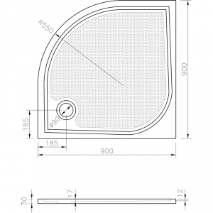 Sprchovacia vanička 90x90 cm oblá DROP liaty mramor