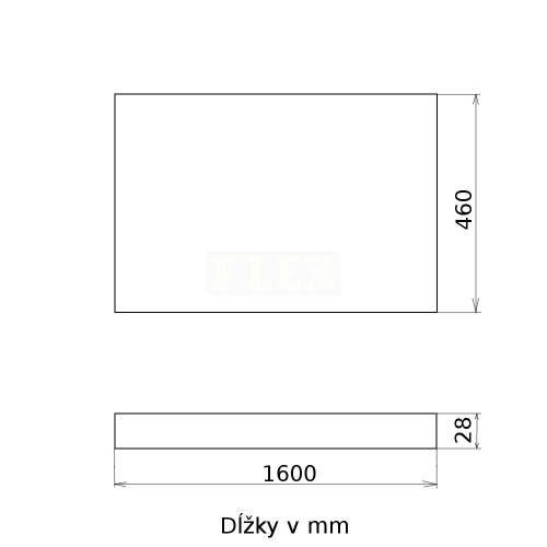 Doska pod umývadlo 160 cm rozmery