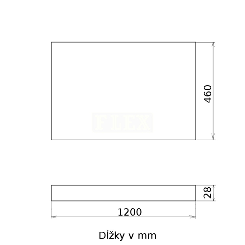 Doska pod umývadlo 120 cm rozmery